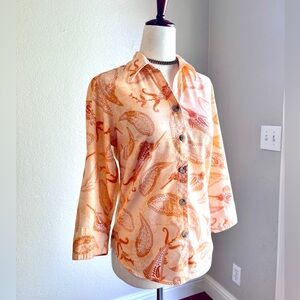 COLUMBIA Women’s Paisley Button Down Top Size SMALL